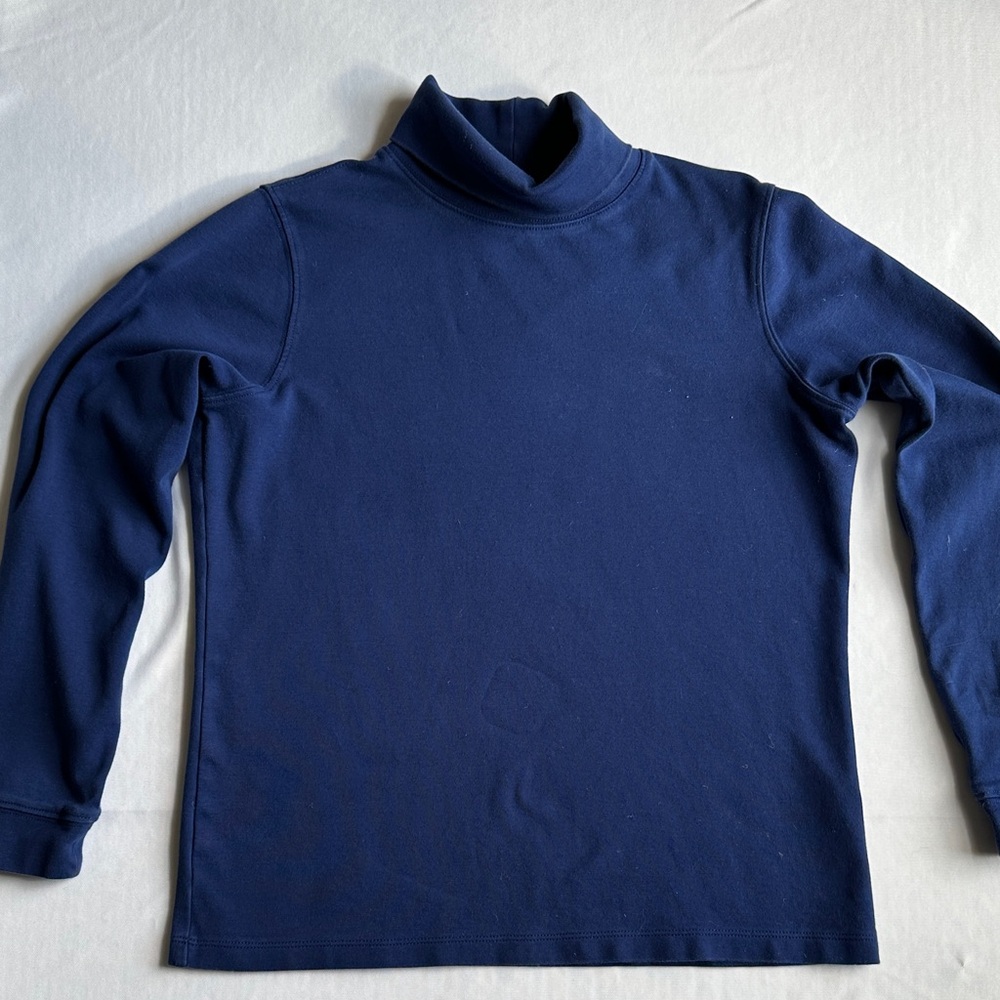 L.L. Bean Dark Green Supima Cotton Women’s Dark Green Turtleneck Top - Picture 2 of 13